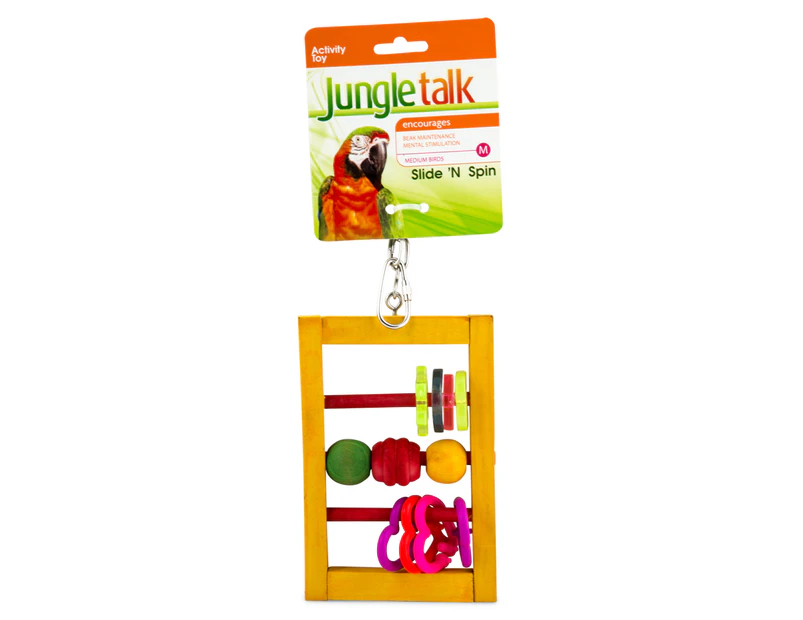 Jungle Talk Slide 'N Spin Activity Toy for Medium Birds - Multi