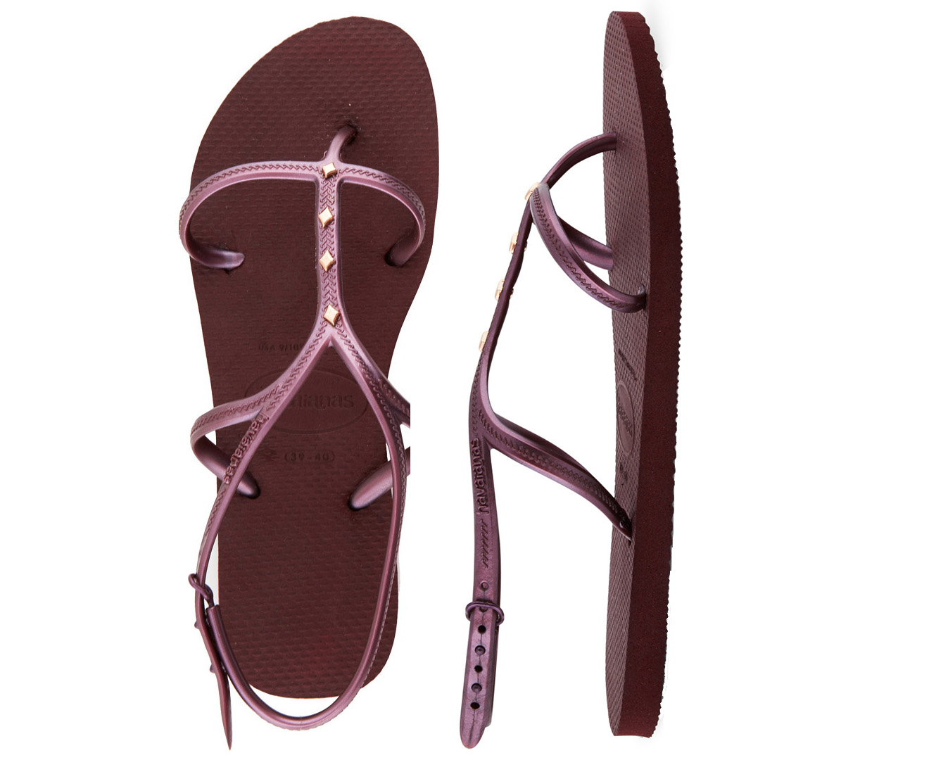 Havaianas Women s Allure Maxi Flip Flop w Strap Grape Wine Catch