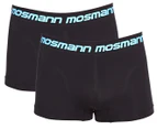 Mosmann Men's Skin Trunk 2-Pack - Black/Aqua