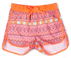 Funky Babe Junior Girls' Geo Print Beach Shorts - Pink