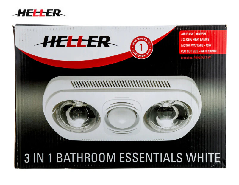 Heller 2 Heat 3-in-1 Bathroom Essential - White