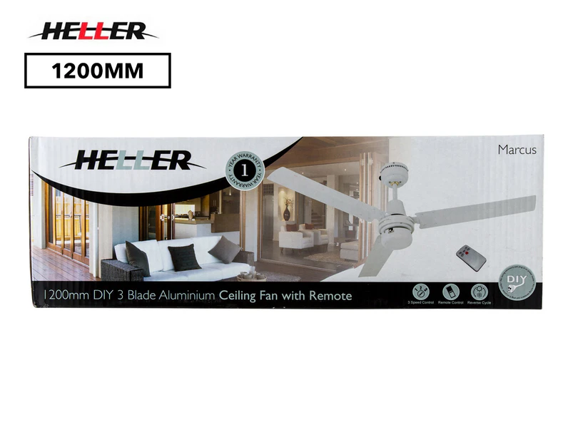 Heller Marcus 1200mm DIY 3 Blade Ceiling Fan w/ Remote