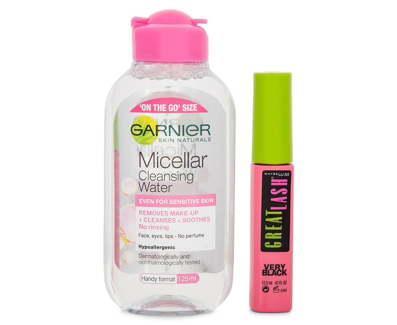 Garnier Micellar Cleansing Water 125mL + Maybelline Great Lash Mascara ...