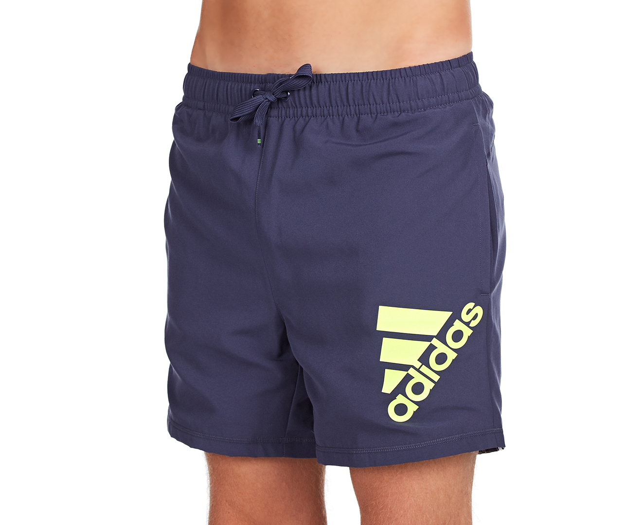 Adidas Men's Logo Woven Shorts - Mid Grey/Yellow | Scoopon Shopping