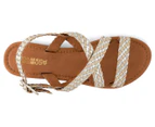 Just Because Women's Kahuna Leather Sandal - Bone/Silver