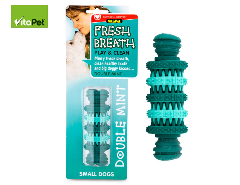 VitaPet Fresh Breath Rubber Bone Toy - Green 