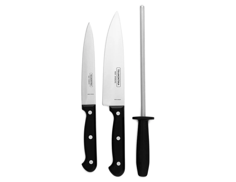 Tramontina 3-Piece Ultracorte Cutlery Set - Black