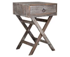 French Chic 60x40cm Lorette 1-Drawer Side Table - Antique Brown