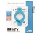 Infinity Double Vibrating Cockring - Blue