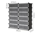 12 Cube Stackable Shoe Storage Unit - Black/White