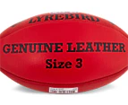 Sherrin Lyrebird Size 3 Leather Football - Red
