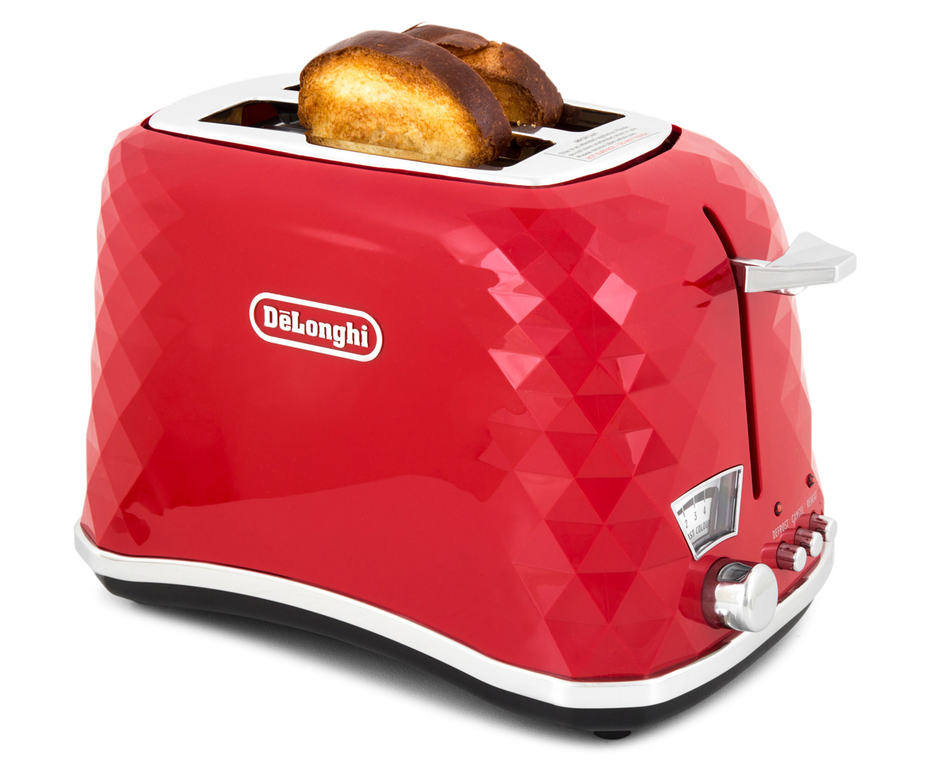 Тостер для хлеба купить. Delonghi brillante тостер. Тостер de'Longhi CTJ 2103.R brillante, красный. Тостер Delonghi красный.