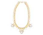 Barcs Floral Stone Statement Necklace - Gold