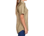 Hard Yakka Women's Cotton Drill Short Sleeve Shirt - Khaki
