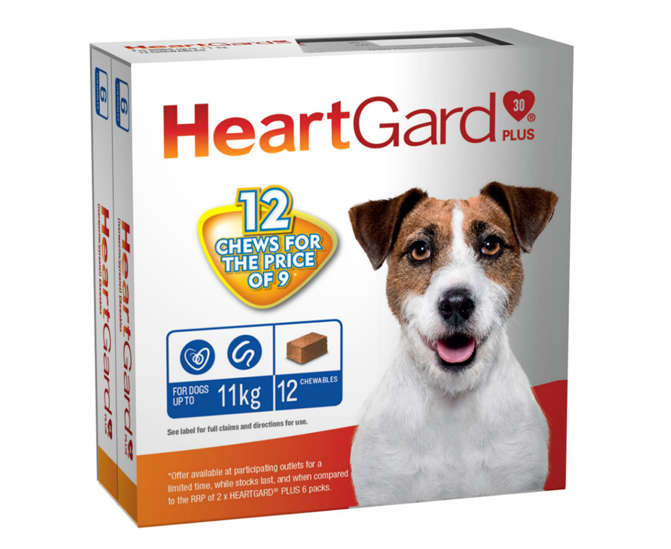 HeartGard Plus Worm Protection Chews for Small Dogs Up To 11kg 12pk