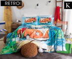 Retro Home Oasis King Bed Quilt Cover Set - Aqua