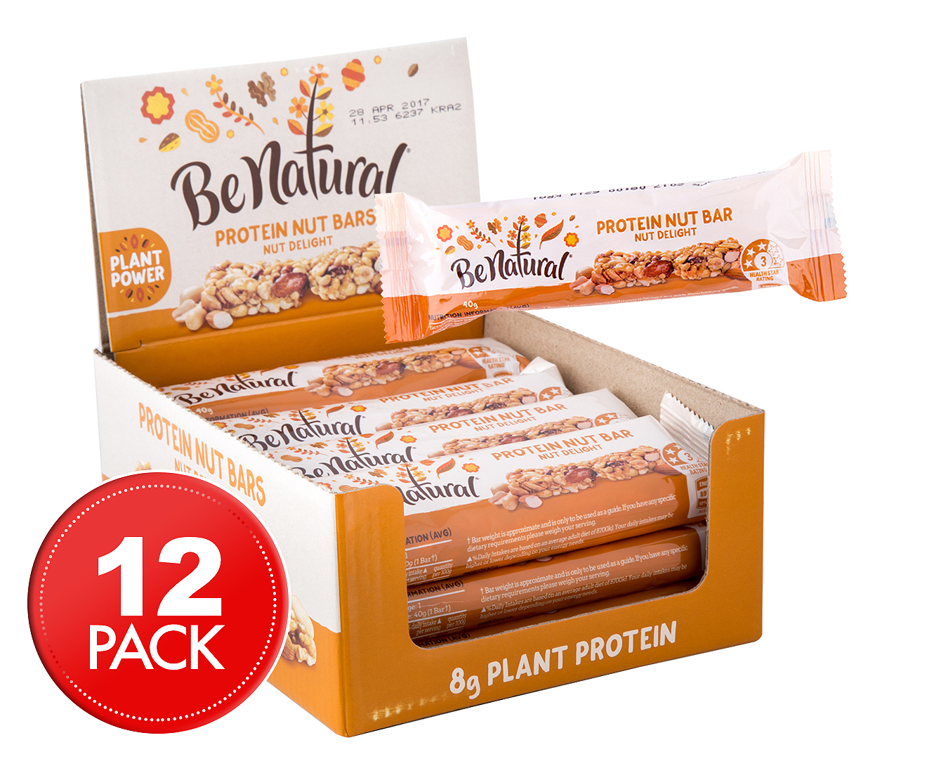 12 X Be Natural Protein Bars Nut Delight 40g | GroceryRun.com.au