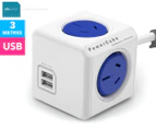 Allocacoc 4-Outlet 3m Extended PowerCube w/ USB