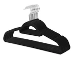 Velvet Hangers w/ Tie Bar 50-Pack - Black