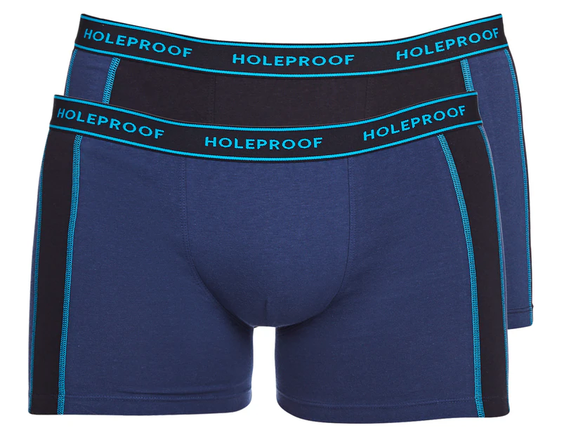Holeproof Men's Stretch Cotton Trunk 2-Pack - Blue/Black