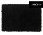 Rug Culture 130x70cm Chunky & Thin Shag Rug - Black