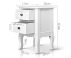 Modern 2-Drawers Bedside Table - Matte White