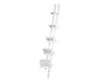 5-Tier Wall Ladder Shelf - White