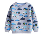 BQT Baby/Toddler Car Print Fleecy Jumper - Grey
