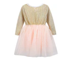 BQT Baby/Toddler Sparkle Tutu Dress - Gold