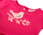 BQT Baby/Toddler Gold Foiled Bird Tunic - Pink