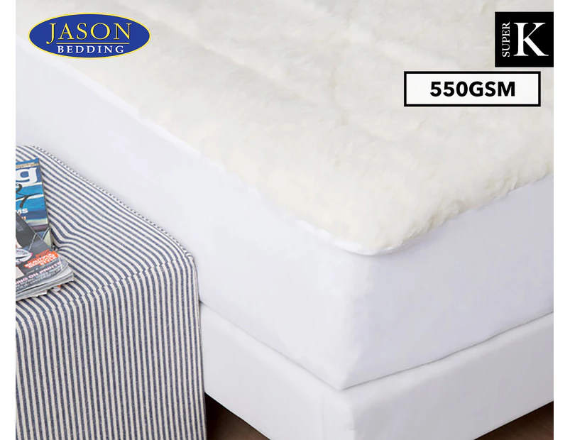 Jason Reversible 550GSM Australian Wool Fitted Super King Bed Underlay