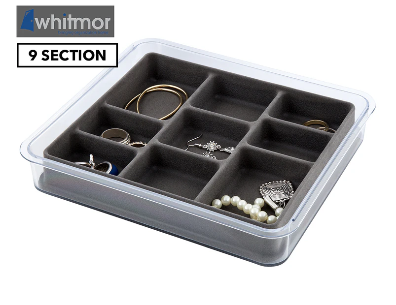 Whitmor 9-Section Stackable Jewellery Tray - Clear