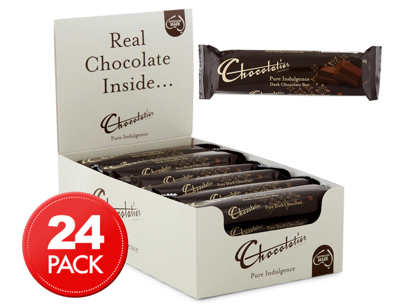 24 x Chocolatier Pure Indulgence Bar Dark Chocolate 40g