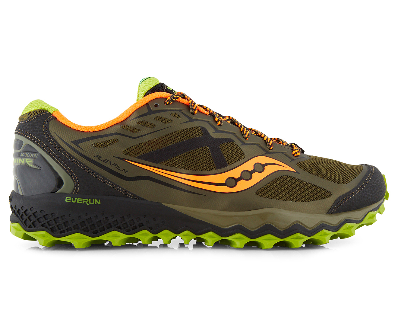 Saucony Men's Peregrine 6 Shoe - Olive/Green/Orange | Catch.com.au