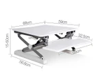 Height Adjustable 68x59cm Standing Desk - White
