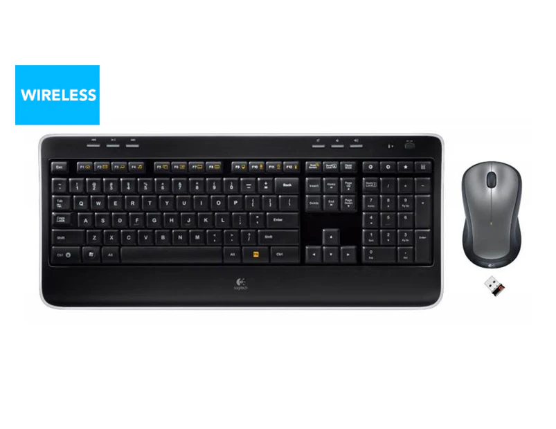 Logitech MK520R Wireless Keyboard & Mouse - Black