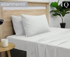 Apartmento Micro Flannel Sheet Set Queen - Snow