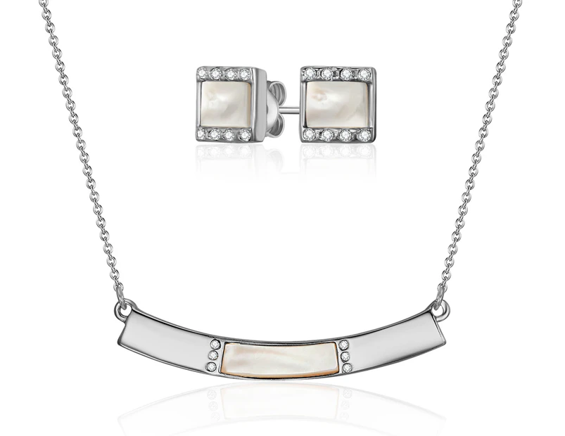 Lauxes Belle Necklace & Earring Set - Silver