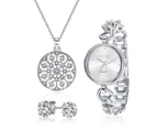 Mestige The Joyce Necklace, Earring & Watch Set - Silver