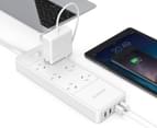 Orico 6 AC Outlets w/ 4 USB Charging Ports Power Board - White 2