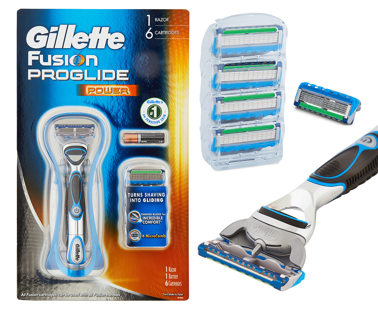 Сколько джилет. Fusion PROGLIDE Power.