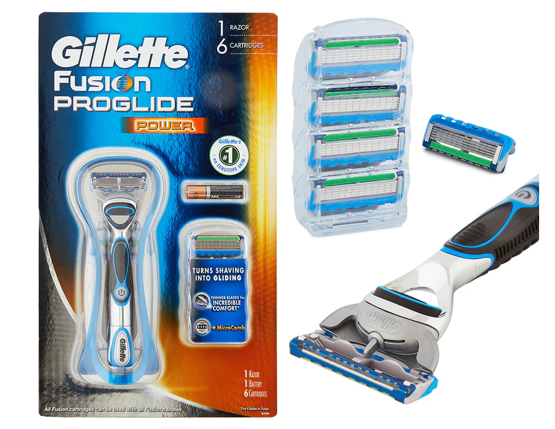 Gillette Fusion Proglide Power Razor + Cartridge 6pk