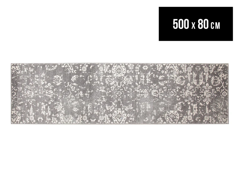 Rug Culture 500x80cm Kara Runner Rug - Grey