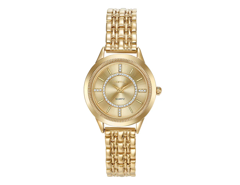 Mestige Women's 32mm The Paulsen in Gold w / Crystals from Swarovski Watch