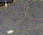 mbeat Toughlink 1.2m MFI Metal Braided Lightning USB Cable - Gold