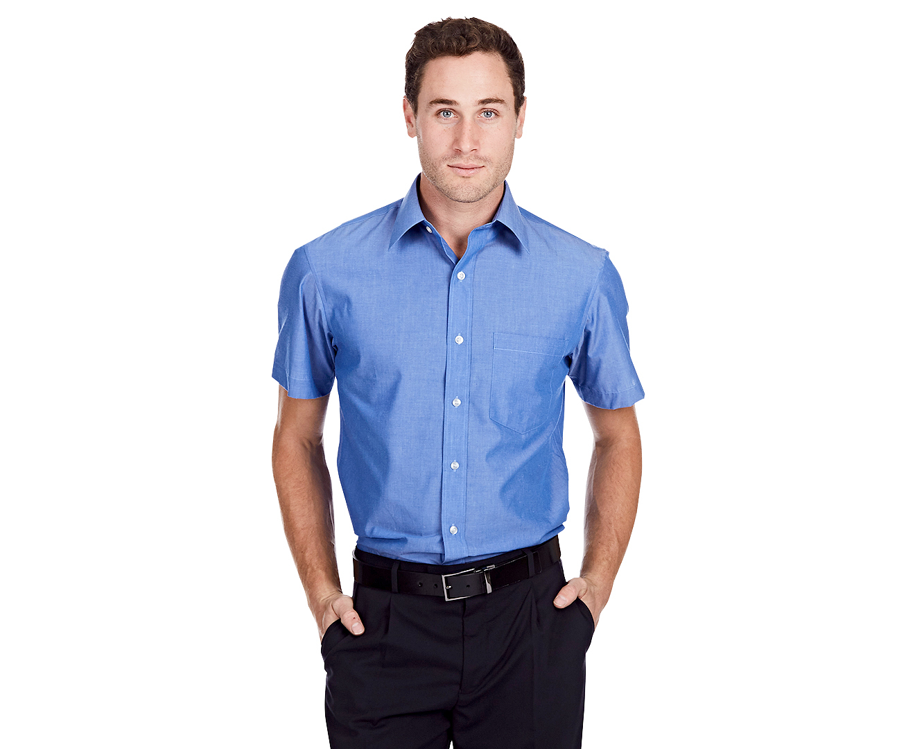 Stylecorp Men's Short Sleeve Shirt - Chambray