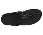 FitFlop Women's Carmel Toe-Post Leather Sandal - All Black