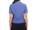 NNT Women's Short Sleeve Peak Front Blouse - Midnight Blue