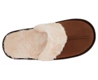 Women's Memory Foam w/ Faux Fur Slippers - Brown/Cream