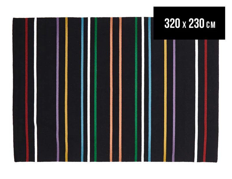 Rug Culture 320x230cm Scandi Stripe Flatweave Rug - Multi